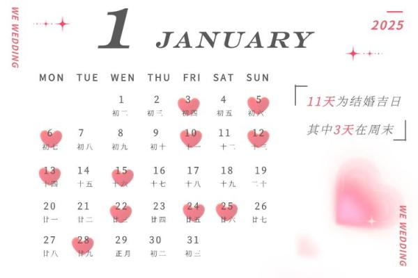 2025年正月结婚黄道吉日查询