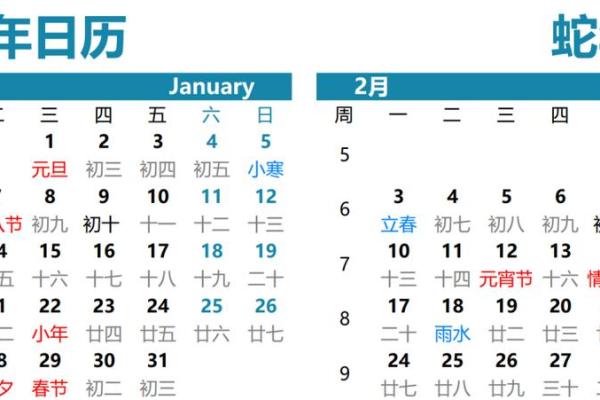 2025年日历带农历表卡通