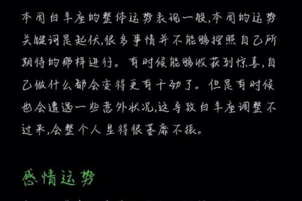 白羊座运势最新一周(白羊座运势最新一周运程)