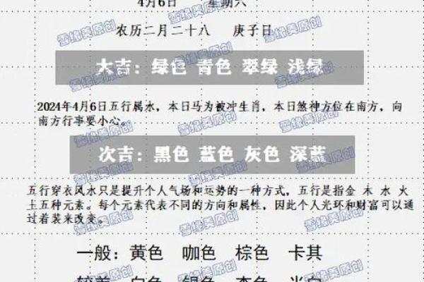 2025年4月11日五行穿衣搭配每日指南