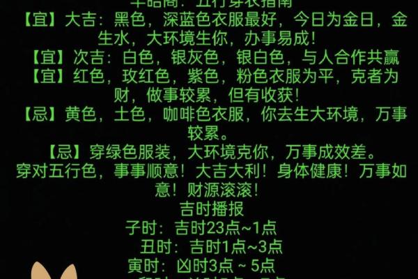 每日五行穿衣指南2024年3月4日