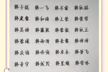 韩姓女孩名字大全-韩姓女孩起名字大全-韩姓名字大全姓名